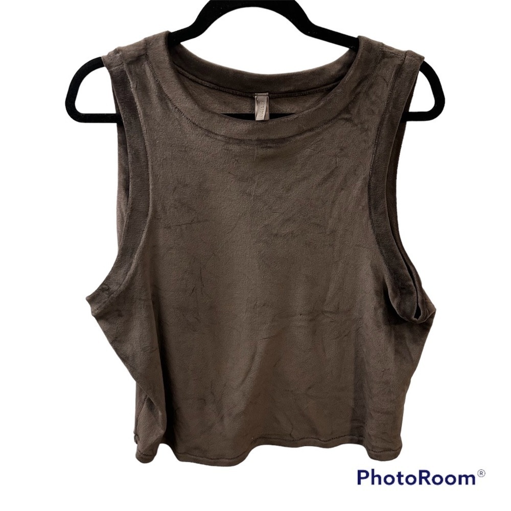 Skims velour super soft crew neck tank in sienna brown size 2X